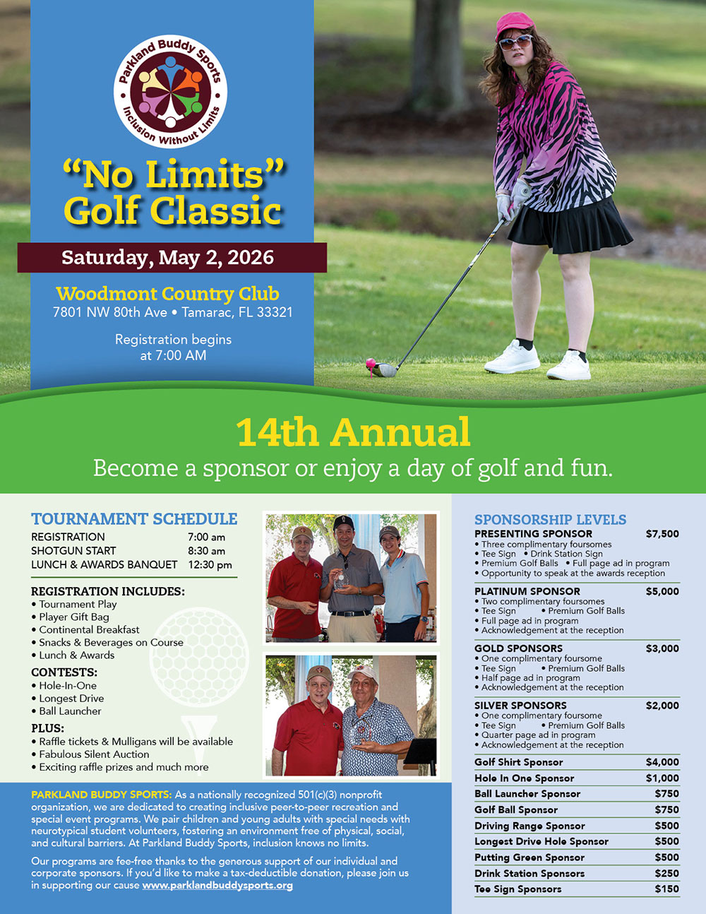 2026 Golf Tournament - Parkland Buddy Sports
